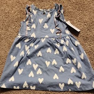 Brand New Carter's Blue Dress with White Heart Pattern